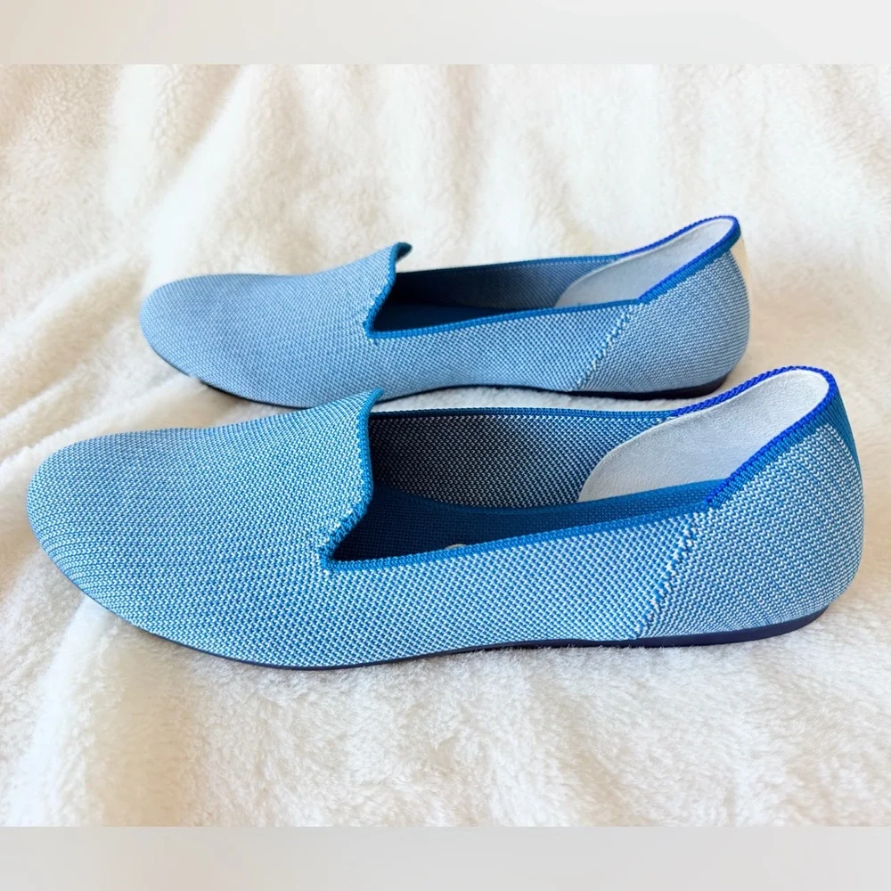 Rothy's Blue Knit Slip-On Flats